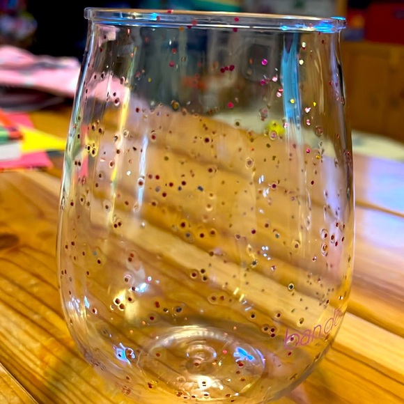 ban.do Dining Pink Glitter Sparkle Bando Acrylic Stemless Wine